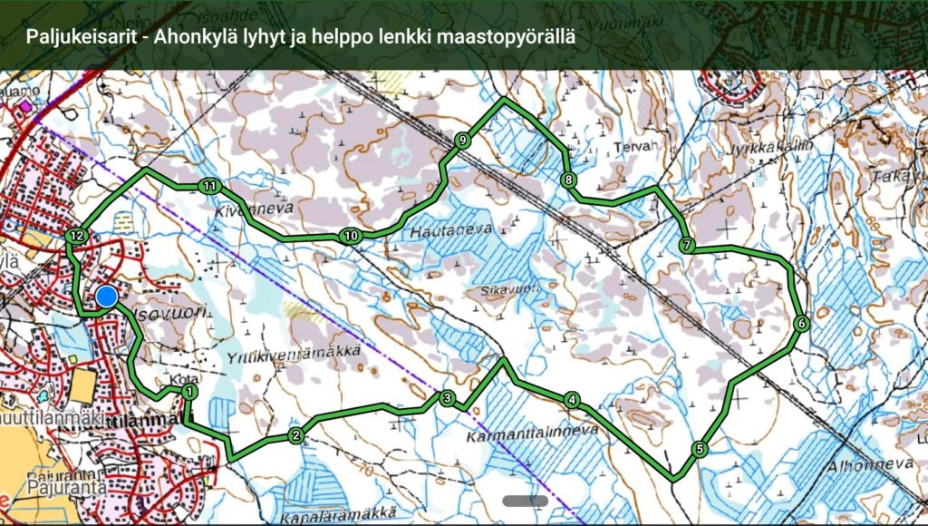 Paljukeisarit - Ahonkylä, lyhyt ja helppo lenkki maastopyörällä